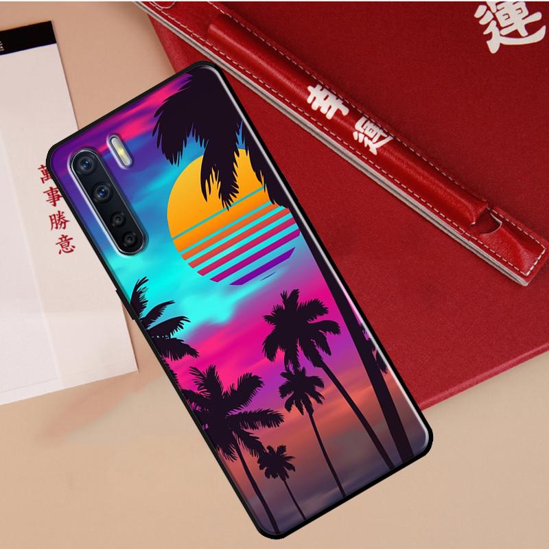 Synthwave Retro 80er Neon Hülle Für Oppo A40 A78 A54 A74 A94 A17 A57 A77 A76 A16 A96 A18 A60 A80 A38 A58 A98 A15 A5 Pro