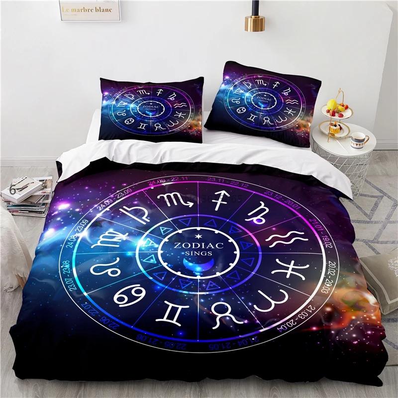 

Zodiac Constellation Starry Sky Printed Duvet Cover Set Pillowcase 3d Bedding Set Europe/Australia/USA Twin Full Queen King Size 135x200cm