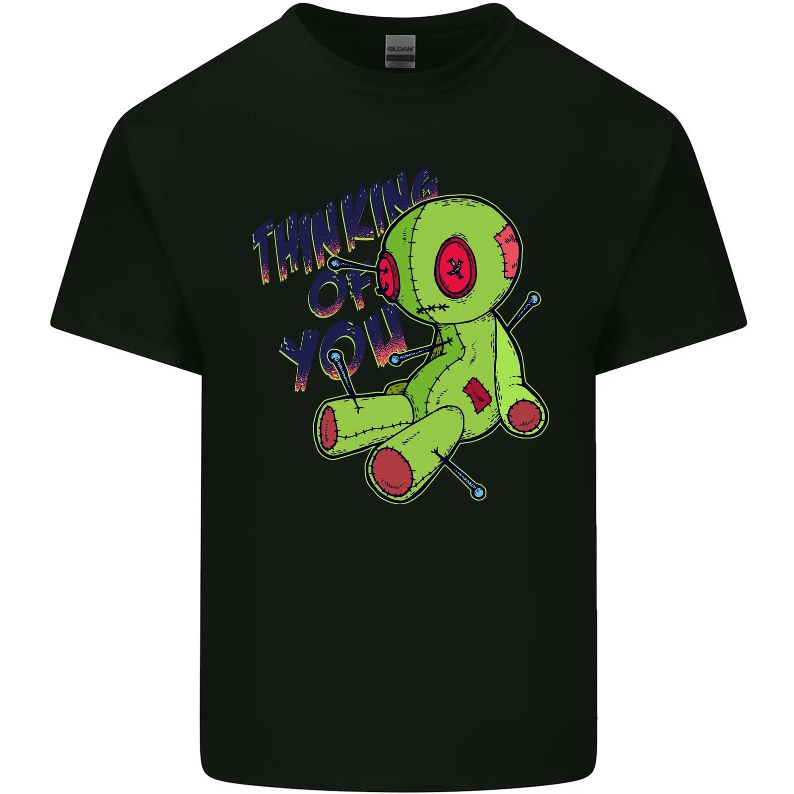 Voodoo Doll Thinking of You Halloween Black Magic Kids T-Shirt Childrens S