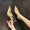 Baotou Sandals Women's Spring and Summer New Temperament Pointed Head Patent Leather Versatile Rear Strap Empty CM Stiletto