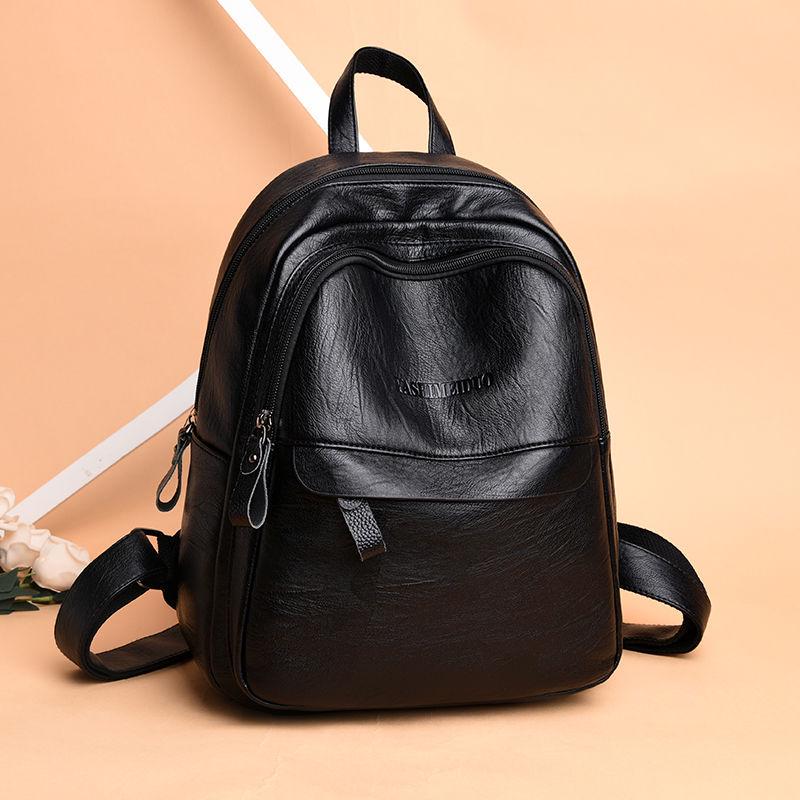 2025 Women s Autumn/Winter Korean Style Soft Leather School Backpack – Large Capacity Standard