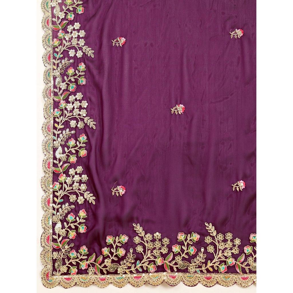 Midnight Elegance Rangoli Silk Saree