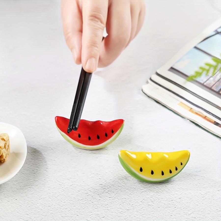 1/2 Creative Summer Refreshing Ceramic Watermelon Chopstick Holder Chopstick Holder, Home Hotel Homestay Chopstick Pillow