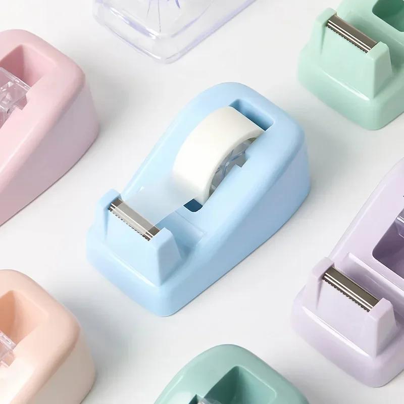 1 Pz Taglierina per Nastro Colore Morandi Dispenser in Plastica Portaoggetti da Tavolo per Ufficio Forniture per Ufficio Kawaii Otto Colori Disponibili