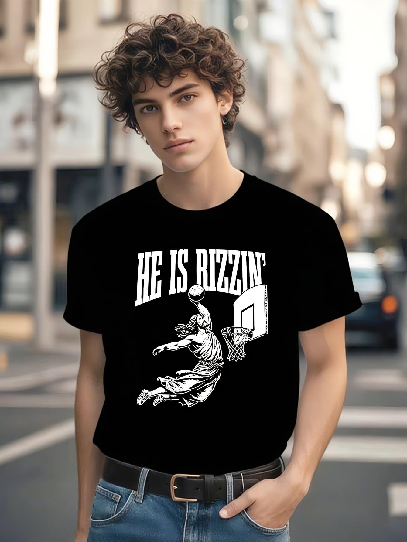 Black Basketball Graphic Tshirt Graphic Tshirt - HE IS RI... S