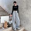 Banana Pants Women's Lazy Style Autumn High Waist Loose Straight Wide-leg Pants Sweatpants Small Mopping Casual Trousers