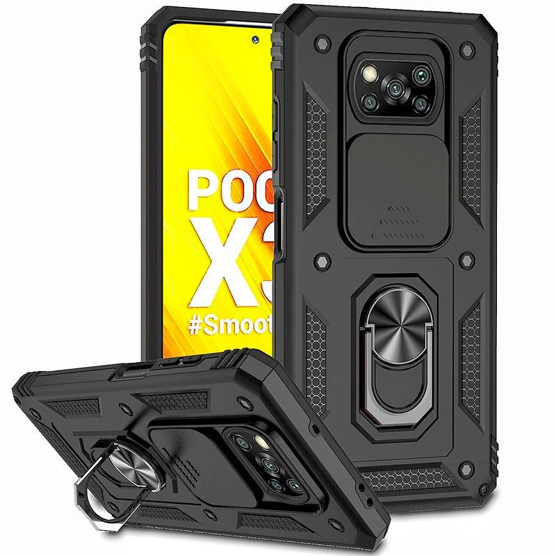 Capa for Xiaomi POCO X3 Pro Case Cover for POCO X3 NFC Camera Lens Protective Armor Shockproof Magnetic Holder Ring Fundas Coque