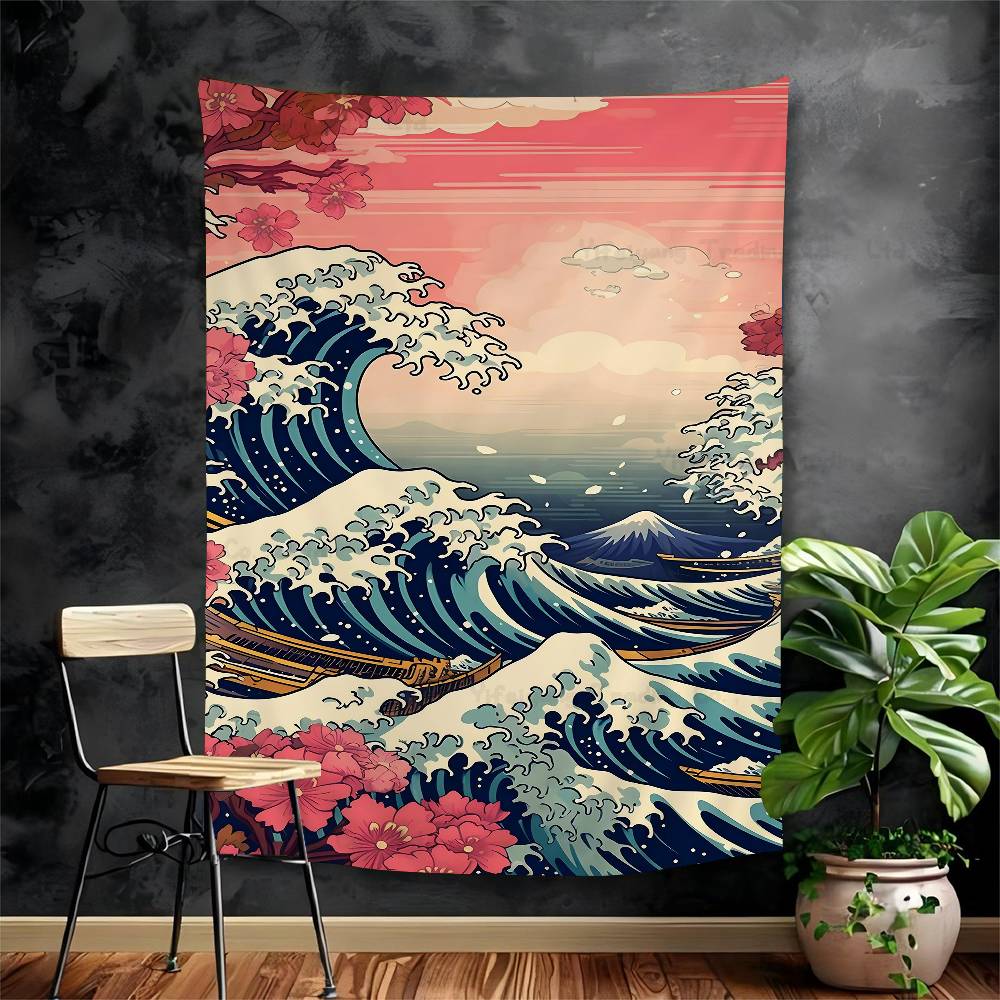 Ukiyoe The Great Wave Off Kanagawa Hanging Bohemian Tapestry Cheap Hippie Bohemian Tapestries Mandala Wall Hanging Home Decor