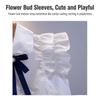 Girls White Shirt Cotton Sleeveless Lace Collar Ruffle Blouse Children School Uniform Top Student Class Wear Spring Autumn Korean Style Fashion Design