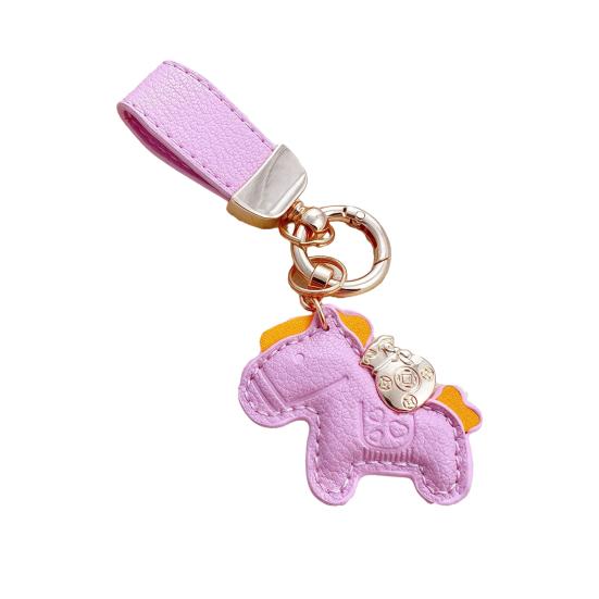 Car Keychain Year of Horse Charm Decorative Key Chain Backpacks Handbags Cell Phones Wallets Accessory