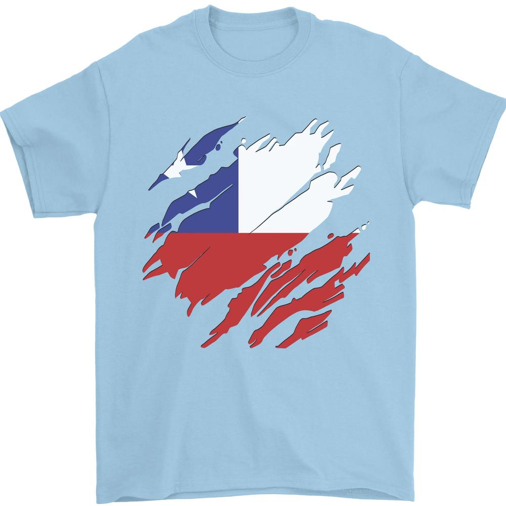 Torn Chile Flag Chilean Day Football Unisexs TShirt 100 Cotton S