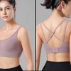 Cross Back Adjustable European and American Sports Hoopless Hygroscopic Yoga Fitness Large Sports Bra