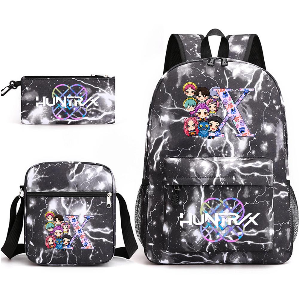 

3Pcs/set Cartoon 26 English Letter Printed Backpack with Shoulder Bag Pencil Case for Teenager Student Boy Girl School Bag Large Capacity Bookbag Gift