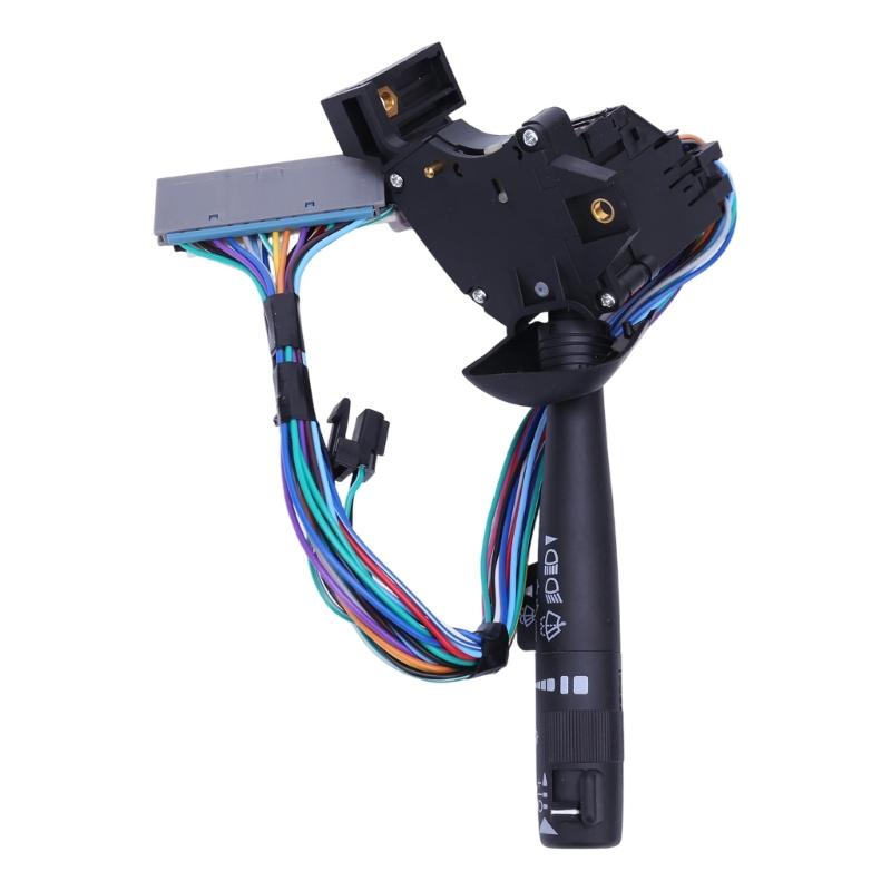 Steering Column Combination Lever Assembly 26090822 with ABS Housing, Multicolor Wire Harness, Rectangular Harness Connection, and Turn Signal,