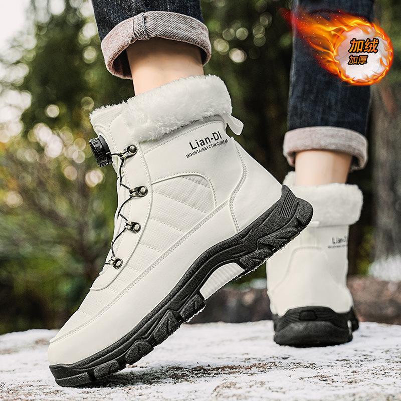 Warm snow boots piled thickened cotton boots outdoor skiing waterproof and non-slip cotton shoes Martin boots