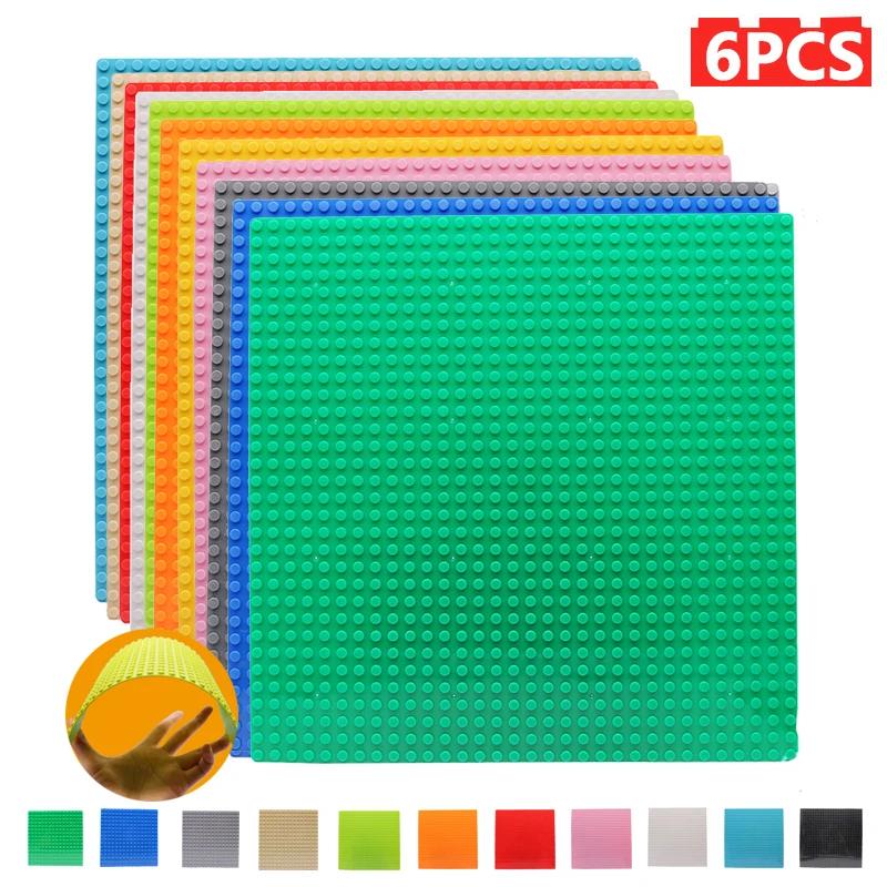 6PCS Classic Base Plates Blocks 32x32 32x16 50x50 Dots ABS Plastic Building BasePlates Bricks Assembly City Road MOC  City Toys