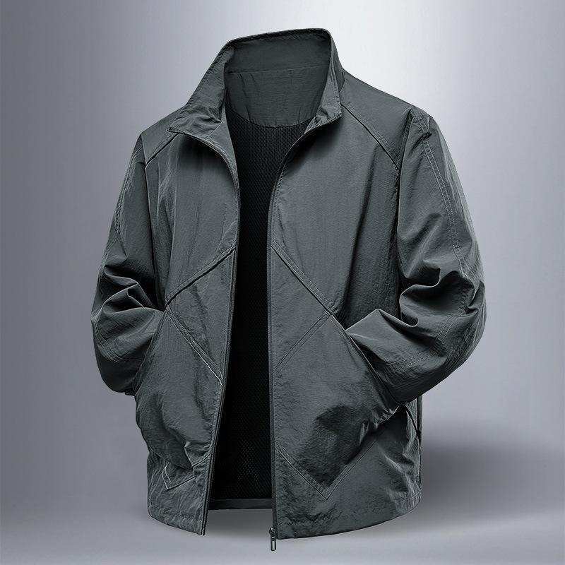 Working Jacket Men's Outdoor Jacket Stand Collar Jacket Nylon Windbreaker Jacket