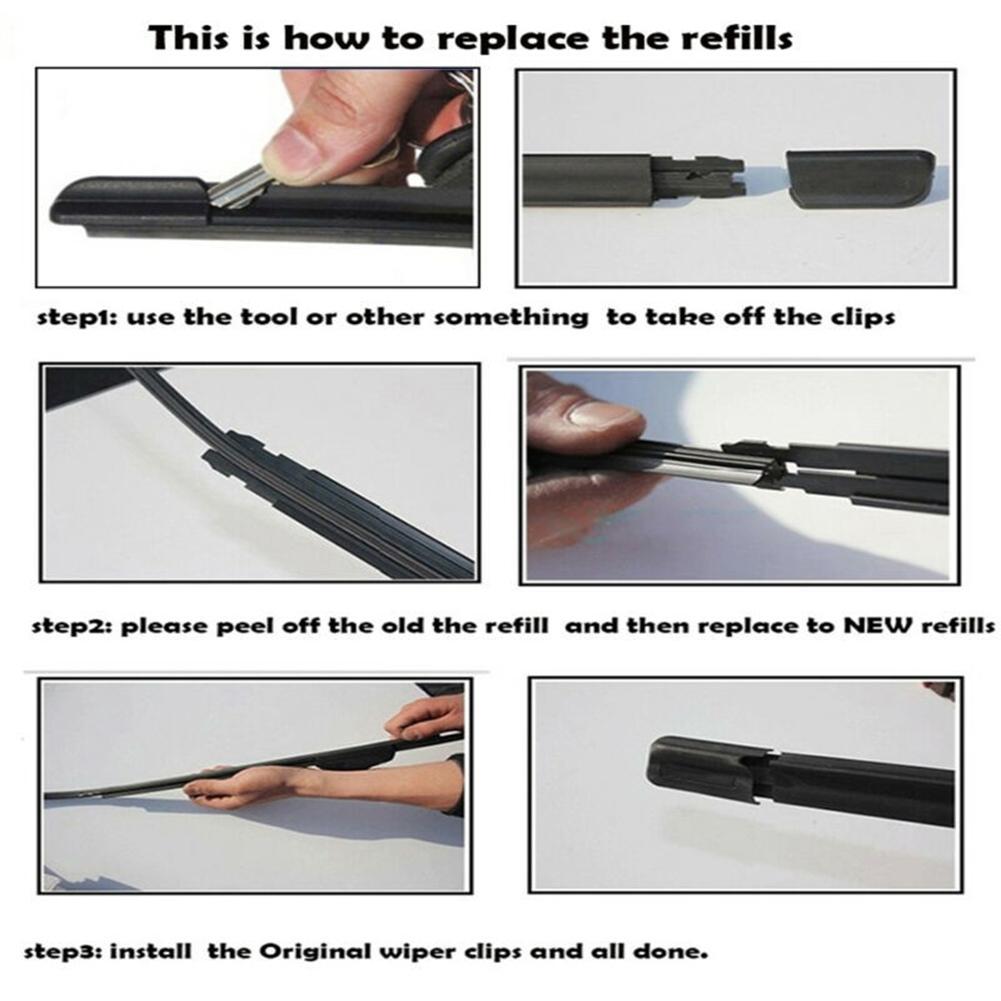 Wiper Blade Frame Refills Windshield Replacement Rubber