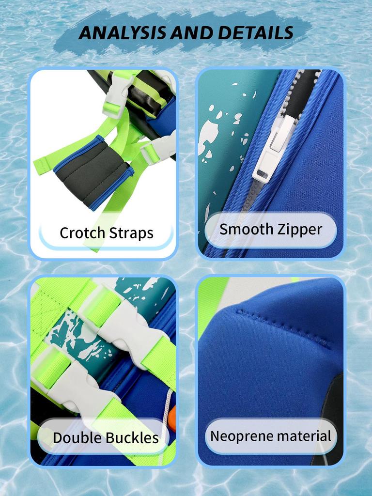 Children's Neoprene Life Jacket - Beginner Buoyancy Vest for Swimming and Water Park Safety