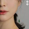 [Judy and Paul] Elisa Waterdrop-Cut Emerald Long Earrings E50325