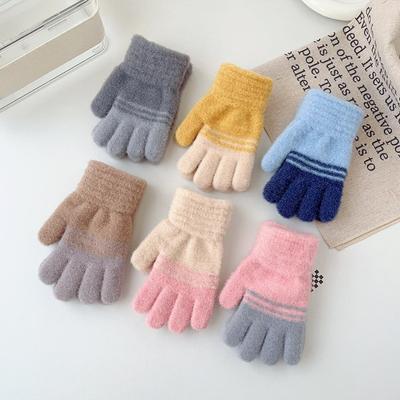 Gants chauds pour enfants 2-6 ans Automne Hiver Épais Anti-froid pour Garçons et Filles Enfants de Maternelle Gants à Cinq Doigts