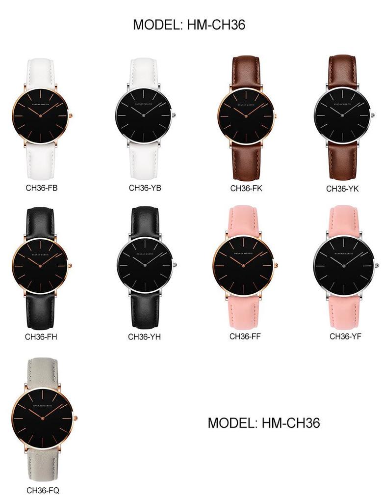 Dámské vodotěsné quartzové hodinky s koženým řemínkem - japonský strojek