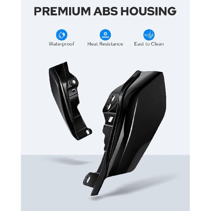 Benlari Gloss Black Mid Frame Air Deflectors Heat Shields Deflector 2009-2024 Compatible For Harley Davidson Touring Street Glide Road Glide Electra