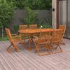 Day and Night - Day and Night Garden Dining Set 7 Pieces Solid Acacia Wood 180x90x75cm