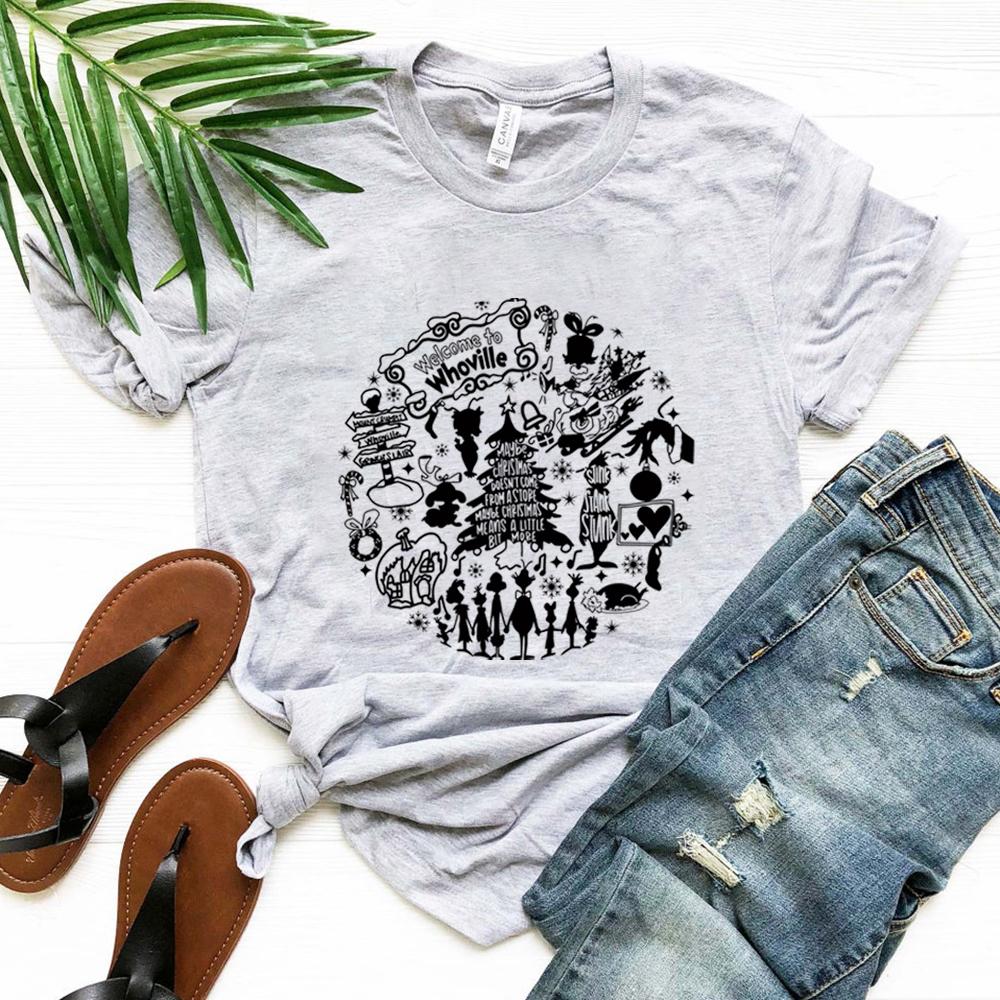 

Welcome To Whoville Tshirt Funny Christmas Movie Inspired Shirt Stink Stank Stunk Tees Vintage Christmas Tree Shirts Xmas Tops S