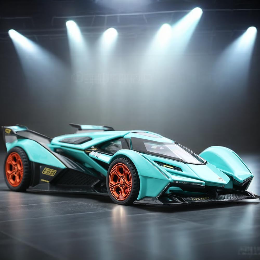 1/32 Toy Cars Lambo V12 Race Car Toys Model Die-cast Pull Back Model with Sound and Light Toy Vehicle for 3+Year Old Boys Festival Gift Car