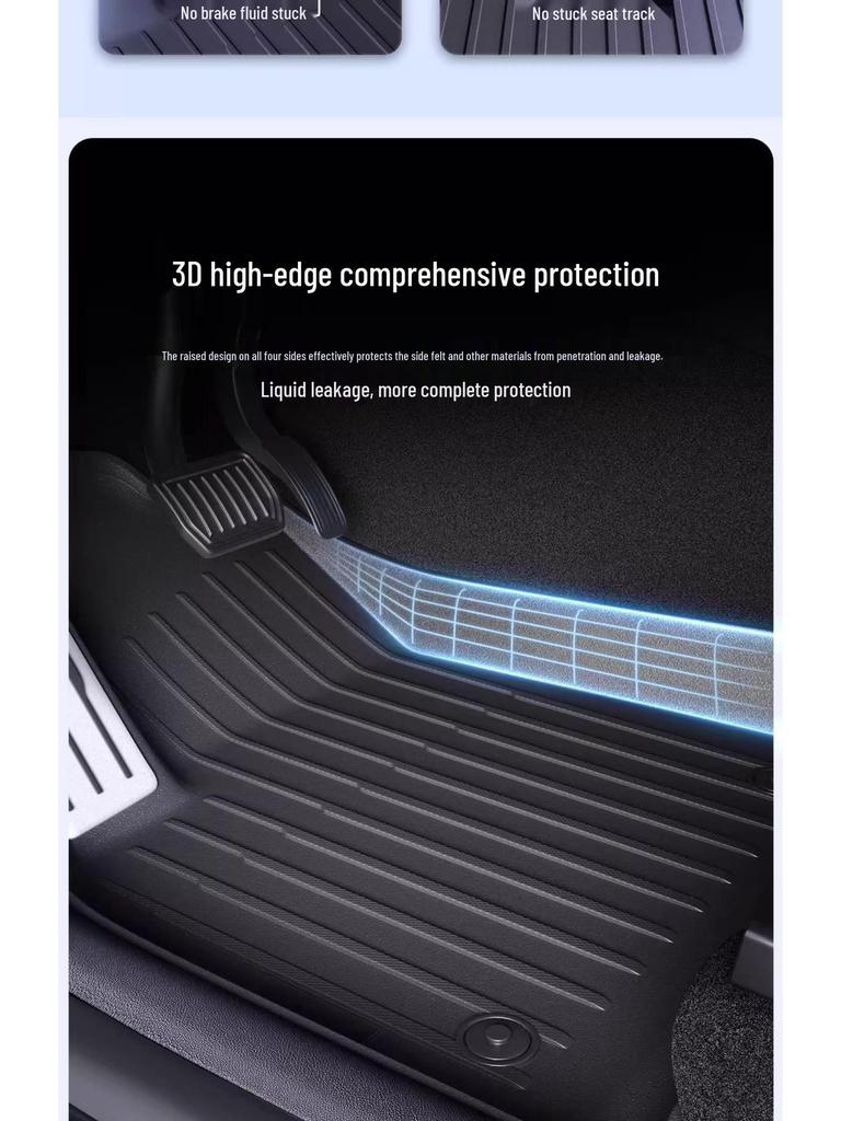 TPE All-Inclusive Floor Mats for Tesla Model Y (25 Refresh) - Includes Pedals, Free Shipping.