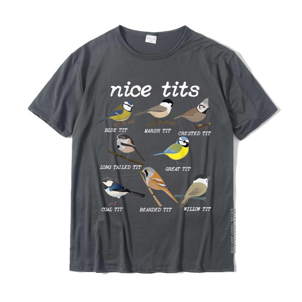 Seios Bonitos Pássaros Divertidos Observação de Pássaros Pássaros Tits Engraçados Camiseta de Observador de Pássaros Tops de Algodão Design de Camiseta Camisetas Especiais de Rua