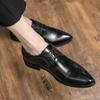 Men's Shoes Brock Pointed Small Leather Shoes Men's Dress Casual Shoes British Style Leather Shoes Men's Loafers