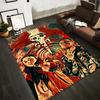 Hip-Hop Duo Pattern Printed Flannel Non-Slip Rug, Suitable for Room, Living Room, Home Decor, Gift