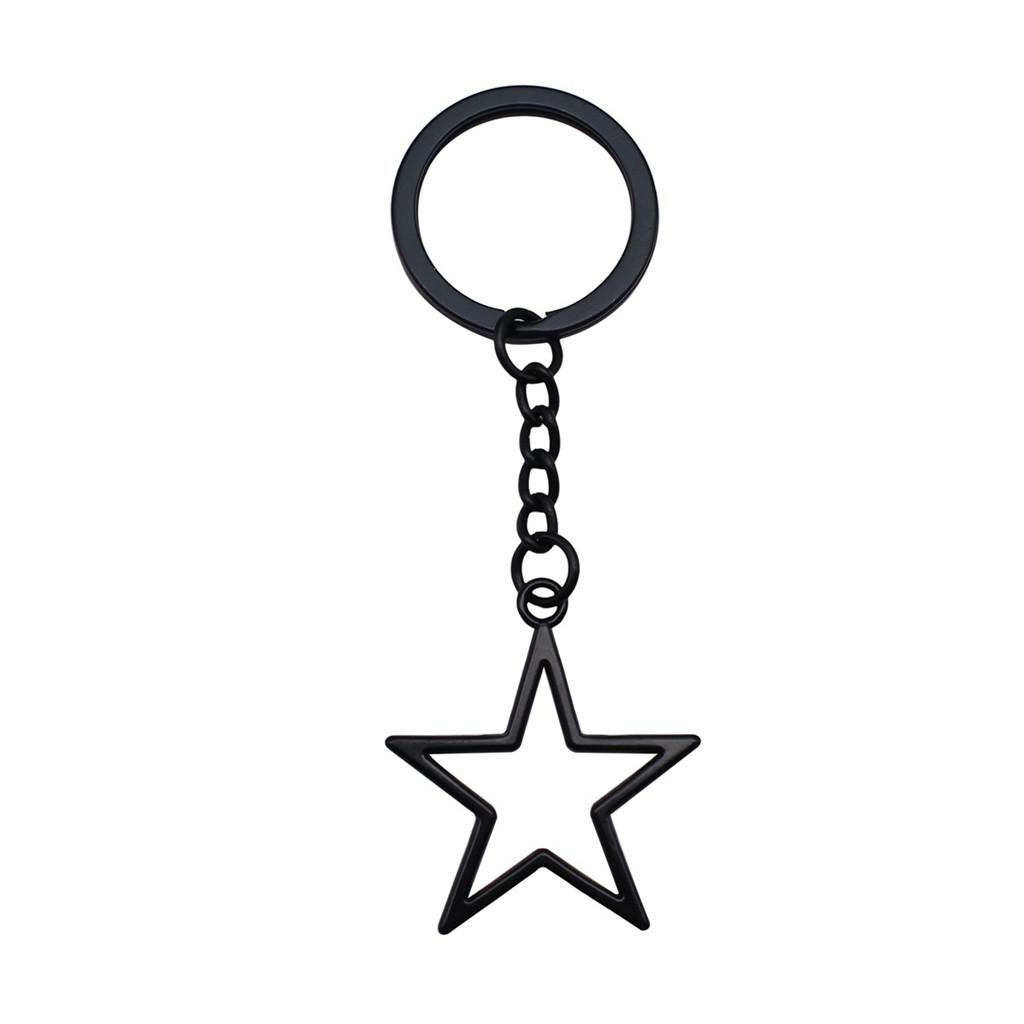 Dreifachmond Pentagramm Anhänger Schlüsselanhänger Stern Wicca Thema Schlüsselring 28mm