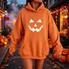 Damen Kapuzenpullover mit lässigem Halloween-Print, Langarm-Pullover für trendige saisonale Outfits