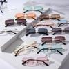 New frameless trimmed sunglasses women's Japan and Korea fashion small frame square sunglasses driving driving sunshades