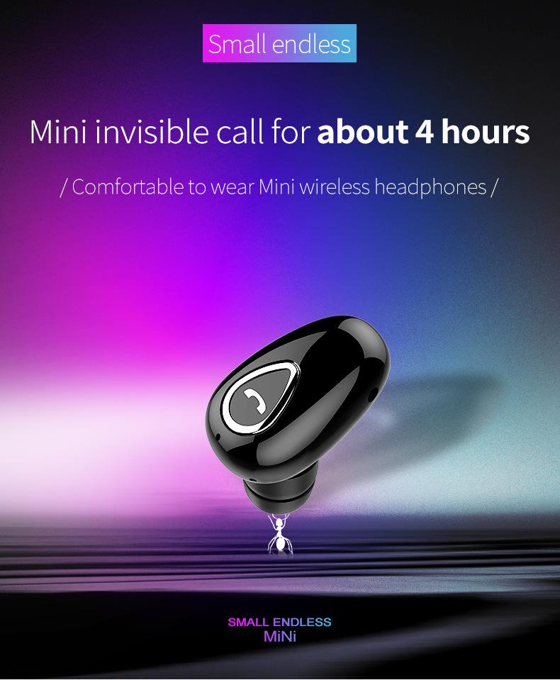 YX01 Mini Wireless Bluetooth Earphones with Charging Case - Single In-Ear Design, Stereo Sound.