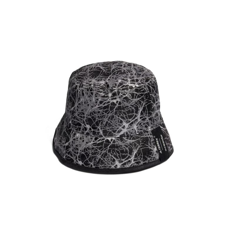Adidas Recycled Polyester Check Fabric Bucket Hats Unisex Gray Black Adidas HM3862