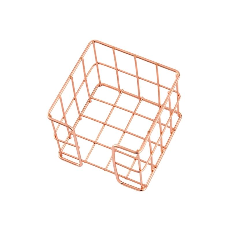 

Металлический держатель для заметок из железной проволоки 27x95x80 мм Настольный держатель для блокнота Коробка для хранения Металлическая сетчатая коробка для заметок для школы офисного стола розового золота