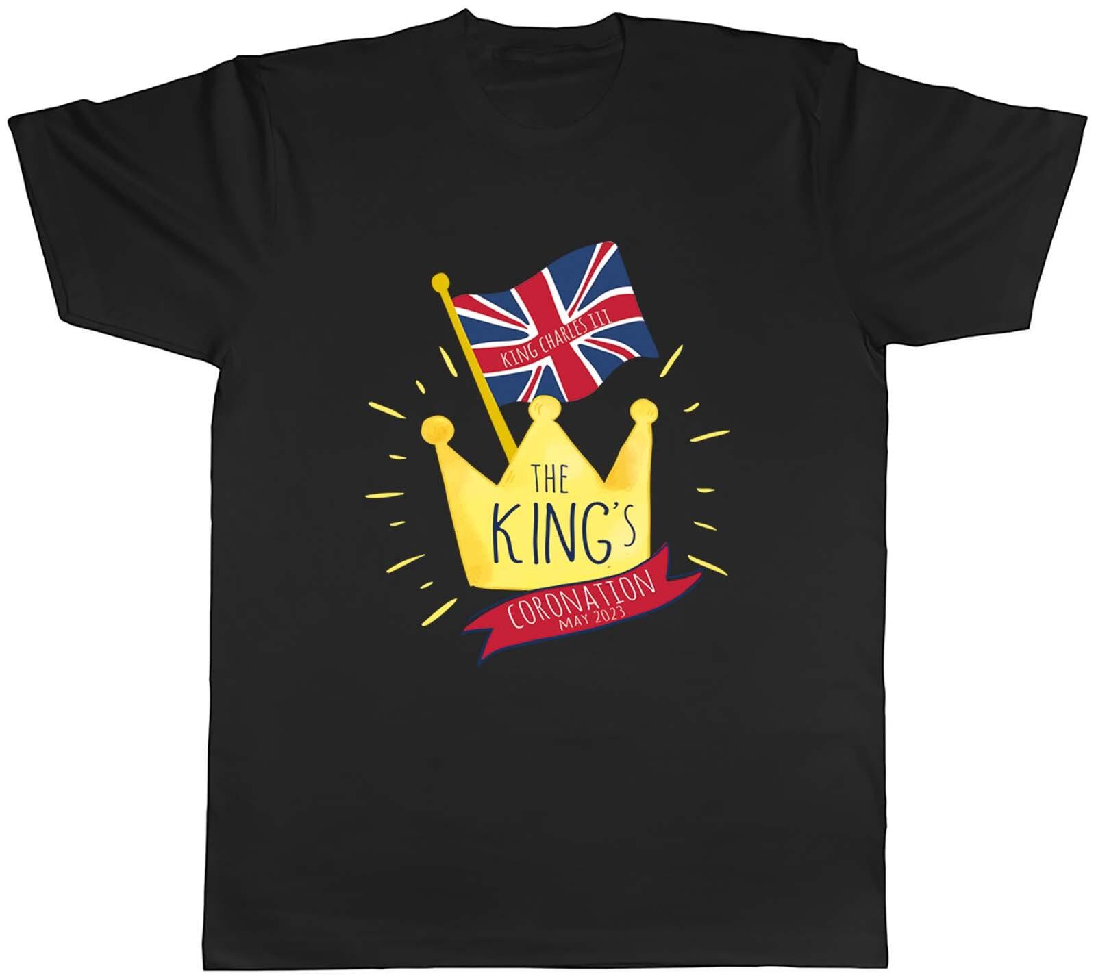 King Charles Coronation Mens T-Shirt British Crown Street Party Unisex Tee Gift XXXXL