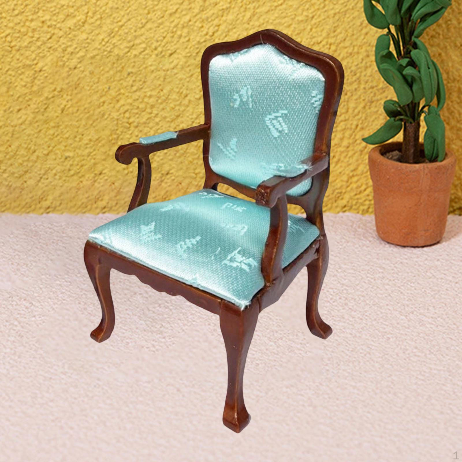 1/12 Мебель для кукольного домика Стул Аксессуар для кукольного домика Украшение Кресло Декоративное Single