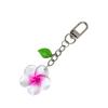 Sweet Frangipani Floral Pendant Keychain Cheerful Sunflower Key Ring Bag Decoration Gift For Women Girls Friend