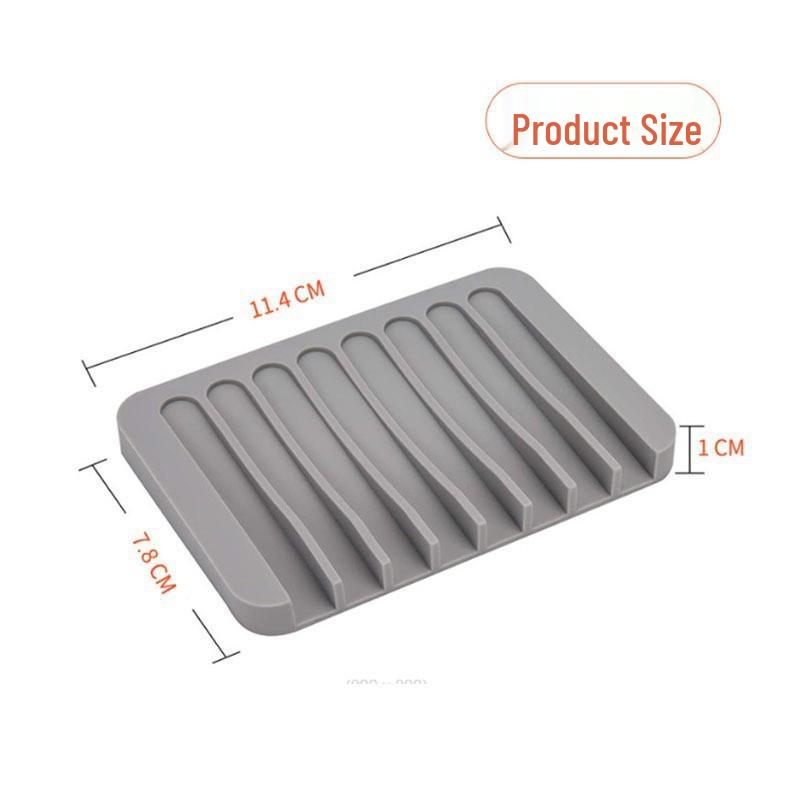 Comb-Shaped Silicone Soap Holder with Self-Draining Design for Bathroom Vanity.
