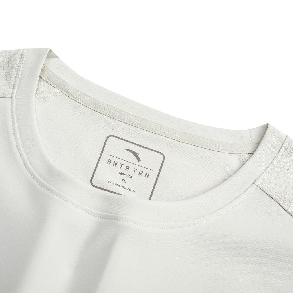 Anta Plain Round Neck Short Sleeve Sports T-Shirt Men Tops Digital-Mist-Gray 952627103-3