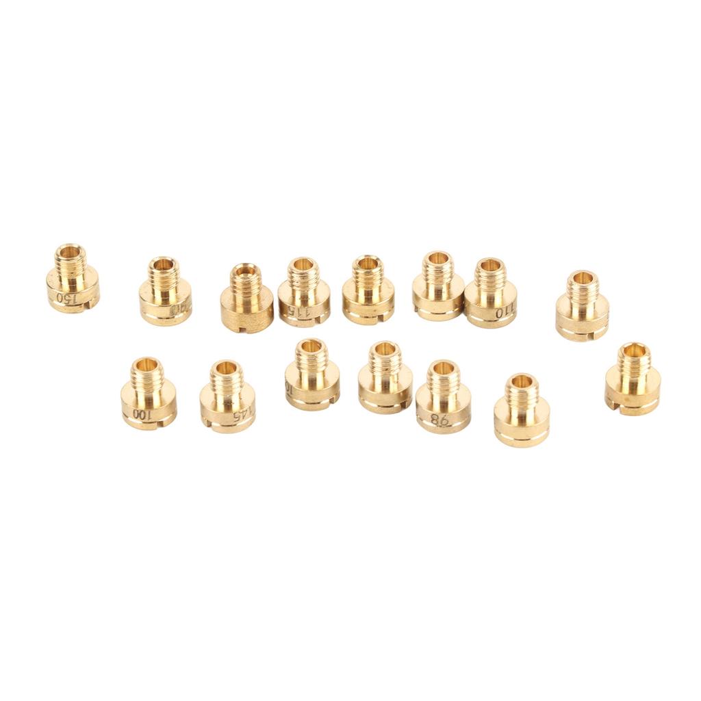 15pcs Carburetor Main Jets Kit 88‑150 Metal Durable Nozzle for Mikuni N100 604 VM22 VM24 VM26 VM30