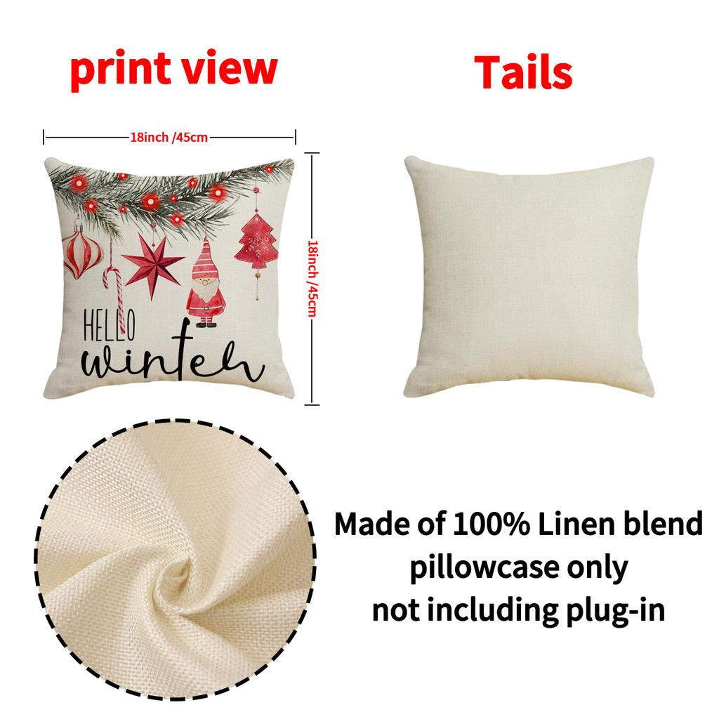 New Christmas Pillow Red Stripe Print Combination Set Pillow Case Indoor Atmosphere Decoration Sofa Cushion