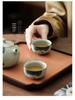 Hand-Painted Ge Kiln Ceramic Kung Fu Tea Set: Teapot & Two Cups Portable Set