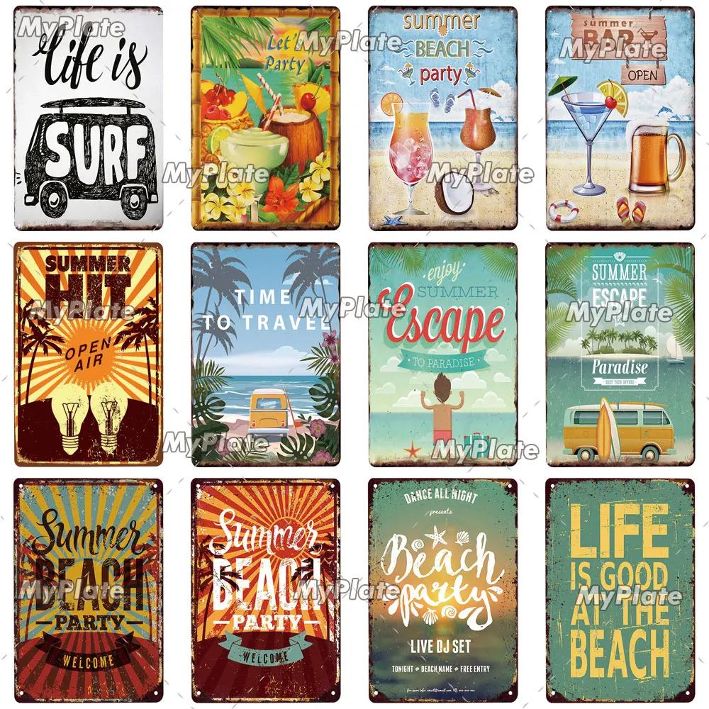 BAR Tin Sign Metal Sign Retro Plaque Home Decor Metal Vintage Man Cave Bar Pub Club Beach Wall Decoration