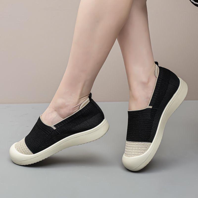 

Shoes women s summer fly-woven breathable casual shoes versatile soft sole one-pedal mother shoes mesh shallow mouth women s cloth shoes 36